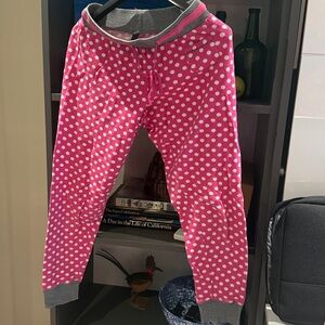 Pink And Gray Polkadot Cuffed Pyjama Pants